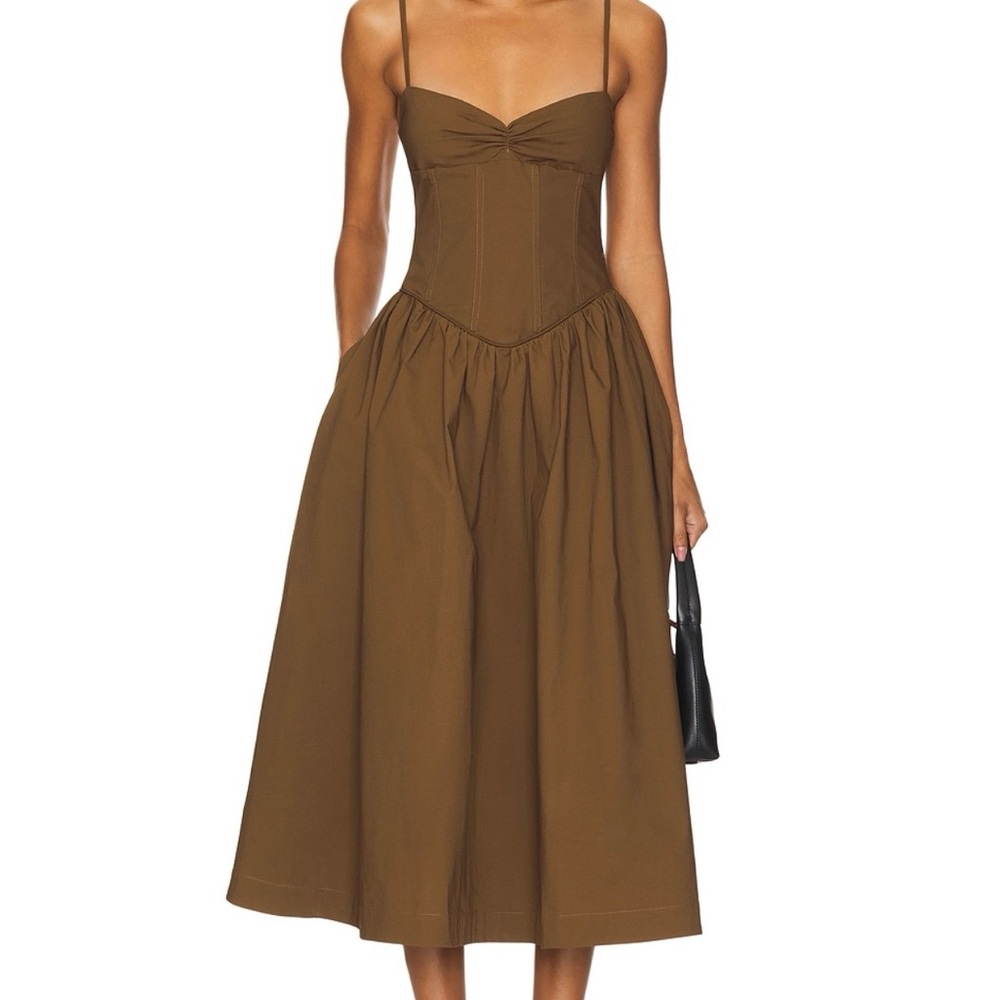 Elegant Brown Midi Dress